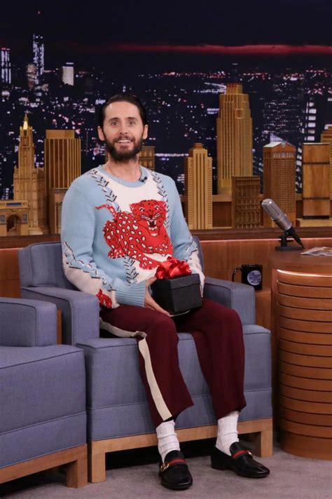 jared leto gucci sweater on jimmy fallon|jared leto new jersey.